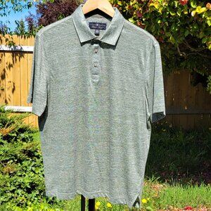 Joseph Abboud Black Label Olive Linen Polo